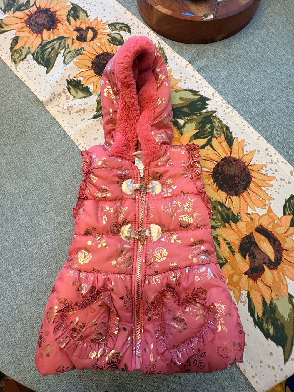 Little Lass pink puffer vest